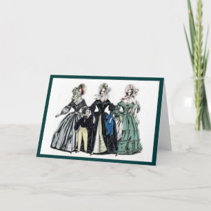 Viktorianische Ladys Fashion Grußkarte Karte