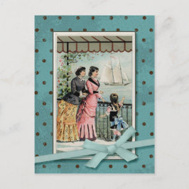 Viktorianische Ladys & Girl Vintage Reproduktion Postkarte