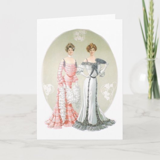 Viktorianische Ladys Grußkarte Karte (Vorderseite)