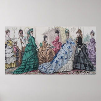 Viktorianische Ladys Ilustration Poster Print