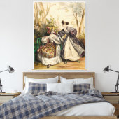 Viktorianische Ladys in Garden Conversation - Vint Leinwanddruck (Insitu (Schlafzimmer))