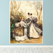 Viktorianische Ladys in Garden Conversation - Vint Leinwanddruck (Insitu (Holzboden))