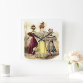Viktorianische Ladys Vintag Design Quadratische Wanduhr (Zuhause)