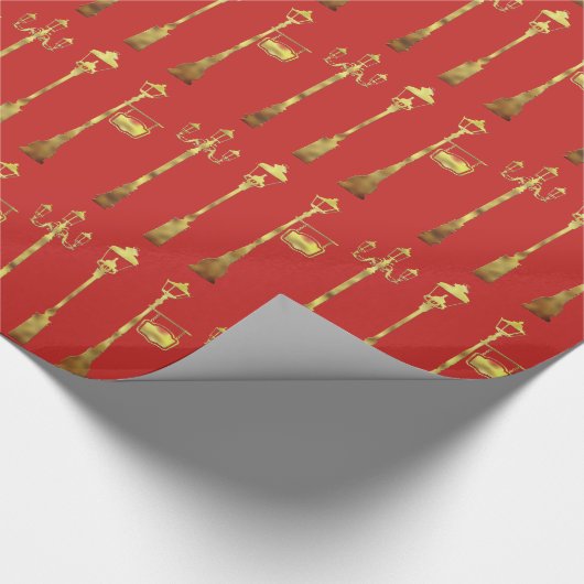 Viktorianische Lampenplatte rot Geschenkpapier (Ecke)