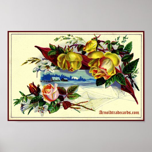 Viktorianische Landschaft mit Rose Poster (Vorne)