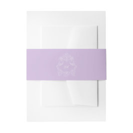Viktorianische Lavendel-Wappen-Monogramm-Hochzeit Einladungsbanderole