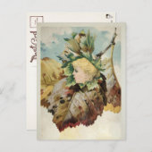 Viktorianische leaf Child Postcard Postkarte (Vorne/Hinten)