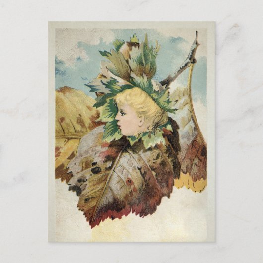 Viktorianische leaf Child Postcard  Postkarte (Vorderseite)