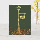 Viktorianische LED-Lampe-Laternenkarte grün Karte (Gelbe Blume)