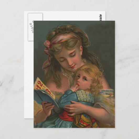 Viktorianische Lesedauer Postkarte (Vorne/Hinten)