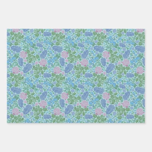 Viktorianische Libellen Gärten Weichzeichner Farbe Geschenkpapier Set (Vorderseite)