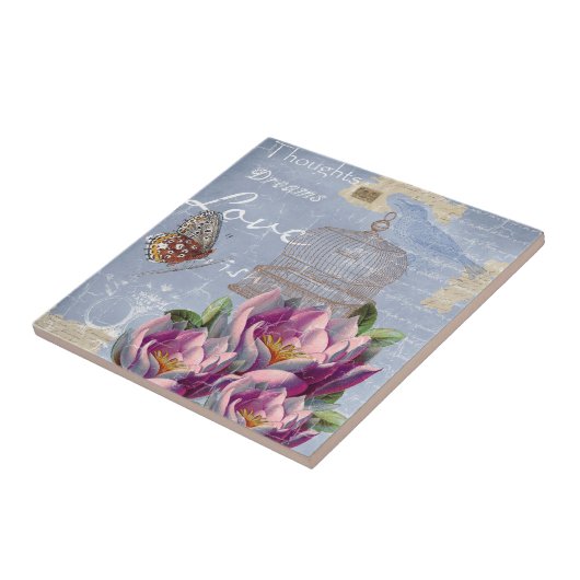 Viktorianische Liebe Gedanken Träume Butterfly Bir Fliese (Seite)