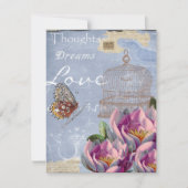 Viktorianische Liebe Gedanken Träume Butterfly Bir Karte (Vorderseite)