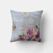 Viktorianische Liebe Gedanken Träume Butterfly Bir Kissen (Rückseite)