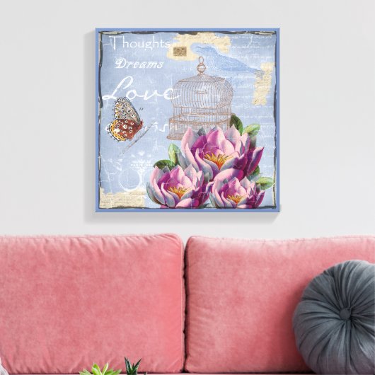 Viktorianische Liebe Gedanken Träume Butterfly Bir Leinwanddruck (Insitu (Wohnzimmer))