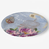 Viktorianische Liebe Gedanken Träume Butterfly Bir Pappteller (Schrägansicht)