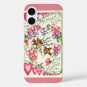 Viktorianische Liebesvögel Vintage Valentinstag iPhone 16 Hülle