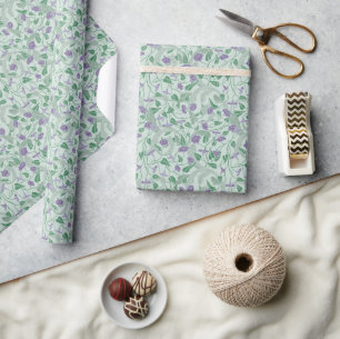 Viktorianische Lila Blume Ivy Dekorative Geblüht Geschenkpapier