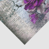 Viktorianische Lila Rosa Rose Ephemera Decoupage Seidenpapier (Ausschnitt)