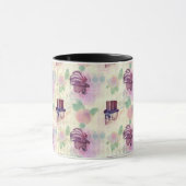 Viktorianische Lila Steampunk Hats Feathers Skulls Tasse (Zentrum)