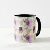 Viktorianische Lila Steampunk Hats Feathers Skulls Tasse (VorderseiteRechts)