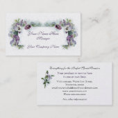 Viktorianische lila Stiefmütterchengeschäftskarte Visitenkarte (Vorne/Hinten)