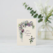 Viktorianische lila Stiefmütterchengeschäftskarte Visitenkarte (Stehend Vorderseite)