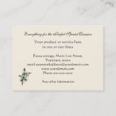 Viktorianische lila Stiefmütterchengeschäftskarte Visitenkarte (Rückseite)