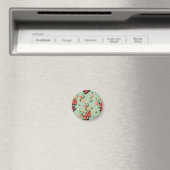 Viktorianische Lisianthus: Olivenblütenfarbe. Magnet (In Situ (Geschirrspüler))