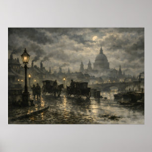 Viktorianische London-Nachtsansicht von BurnsInHel Poster
