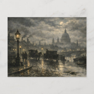 Viktorianische London-Nachtsansicht von BurnsInHel Postkarte