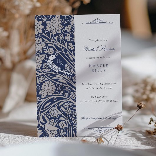 Viktorianische Love Bird Bridal Dusche Einladung