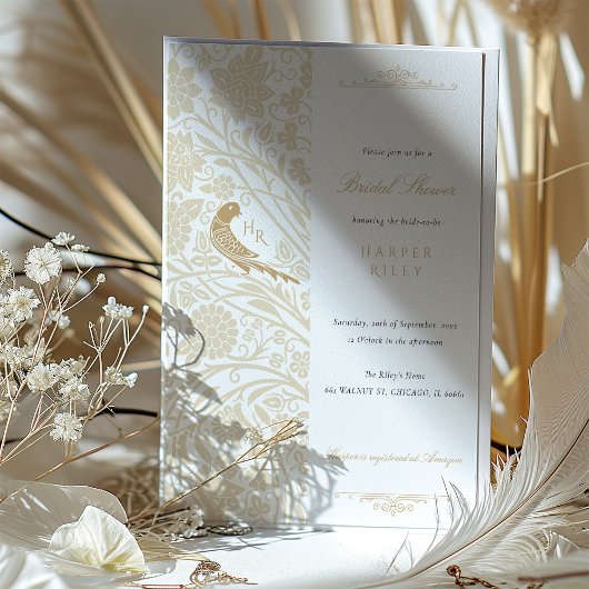 Viktorianische Love Bird Bridal Dusche Einladung