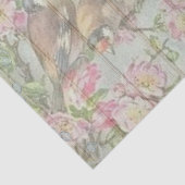 Viktorianische Lovebirds mit rosa Blume Seidenpapier (Ausschnitt)