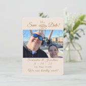 Viktorianische Lüfterhochzeit speichert das Datum Save The Date (Stehend Vorderseite)