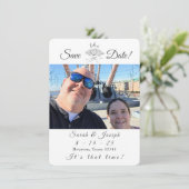 Viktorianische Lüfterhochzeit speichert das Datum Save The Date (Stehend Vorderseite)