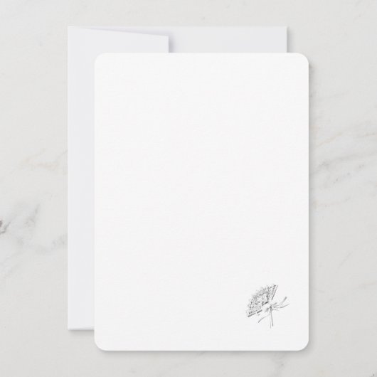 Viktorianische Lüfterhochzeit speichert das Datum Save The Date (Rückseite)