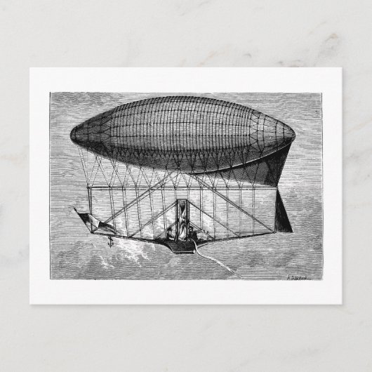 Viktorianische Luftschifffahrt starrbar Blimp Postkarte (Vorderseite)