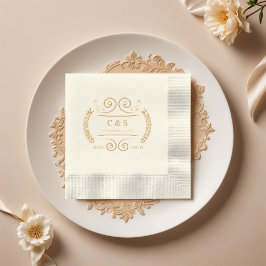 Viktorianische Luxury Monogram Wedding Servietten Mit Folie