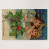 Viktorianische Mädchen Weihnachtsgrüße Puzzle (Horizontal)