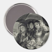 Viktorianische Mädchenschirme Regentag viktorianis Magnet (Vorderseite/Rückseite)