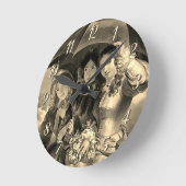 Viktorianische Mädchenschirme Regentag viktorianis Runde Wanduhr (Winkel)