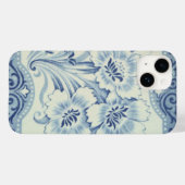 Viktorianische Majolika Antike Blauer und Weiße Bl Case-Mate iPhone Hülle (Rückseite (Horizontal))