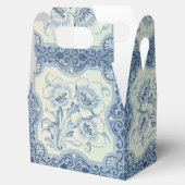 Viktorianische Majolika Antike Blauer und Weiße Bl Geschenkschachtel (Geöffnet)