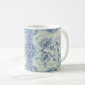 Viktorianische Majolika Antike Blauer und Weiße Bl Kaffeetasse (VorderseiteRechts)