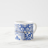 Viktorianische Majolika: Patchwork-Fliesenmuster. Espressotasse (Vorderseite Rechts)