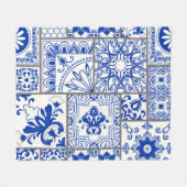 Viktorianische Majolika: Patchwork-Fliesenmuster. Fleecedecke (Vorderseite (Horizontal))