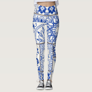 Viktorianische Majolika: Patchwork-Fliesenmuster. Leggings