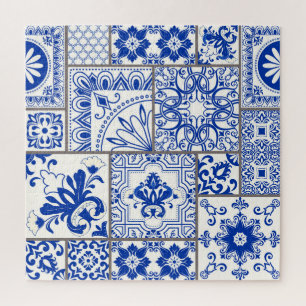 Viktorianische Majolika: Patchwork-Fliesenmuster. Puzzle