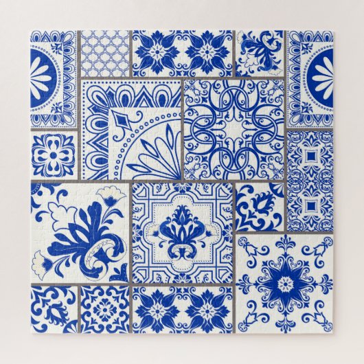 Viktorianische Majolika: Patchwork-Fliesenmuster. Puzzle (Vertikal)